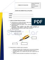 Evaluacion Uso Correcto Del Alicate