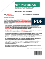 Attestation de Frais BNP Paribas