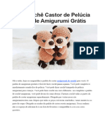 PDF Croche Castor de Pelucia Receita de Amigurumi Gratis