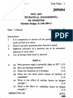 B.Tech. (Mechanical Engineering), 6Th Semester Machine Design