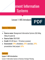 Lesson 1 - MIS Introduction