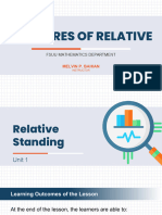 Measures of Relative Standing