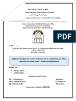 Influence Du Type de Contreventement Sur Le Comportement