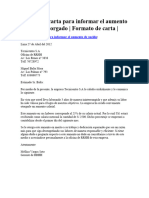 Modelo de Carta para Informar El Aumento de Sueldo Otorgado