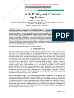 A Study On 3D Printing and Its Various Application: ISSN PRINT 2319 1775 Online 2320 7876