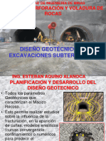 Diseño Geotécnico de Excavaciones Subterráneas: Curso de Perforación Y Voladura de Rocas