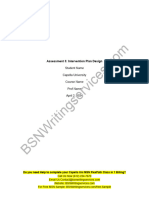 NURS FPX 6030 Assessment 3 Intervention Plan Design