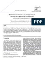 Institutional Frameworks and Innovation in The German and UK Pharmaceutical Industry