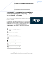 Knowledge of Cytomegalovirus and Available Prevention Strategies in Pregnancy A Cross-Sectional Study in Portugal