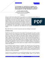 Full Paper INTEGRATION OF MEDICAL AND SOCIAL MODELS OF DISABILITY THE PANAECIA FOR WHOLESOME