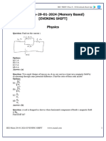 18183-JEE Main 2024 (January 29 Shift 2) Physics Question Paper With Solutions (PDF)