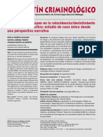 Factores Que Influyen en La Reincidencia/desistimiento de La Carrera Delictiva: Estudio de Caso Único Desde Una Perspectiva Narrativa