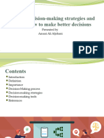 Different Decision-Making Strategies and Tools On How To