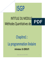 Chapitre 1 Programmation Linéaire