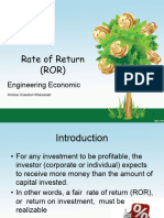 Rate of Return (ROR) : Engineering Economic