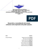 Desarrollo y Consolidación Del Estado Comunal Como Expresión Del Poder Popular Yaneli