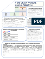 Subject and Object Pronouns Possessive Adjectives 93842