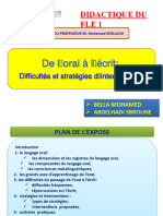 Dde L'oral Ã L'ã©crit Difficultã©s Et Stratã©gies D'intervention