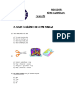 Sinif İngilizce Deneme Sinavi: Nevşehir Türk Amerikan Derneği