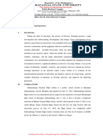 Format of Narrative Report