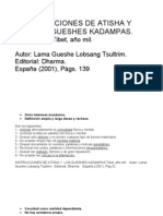 Lama Gueshe Lobsang Tsultrim, Instrucciones de Atisha y Los Gueshes Kadampas