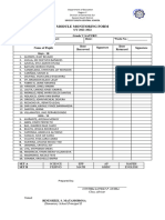 Modified Module Monitoring Form