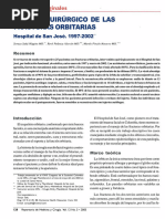 Manejo Quirúrgico de Las Fracturas Orbitarias: Hospital de San José. 1997-2002