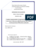 Analyse Argumentative Et Approche Épilinguistique Des Textes Officiels Portant Rôle Et Place Du Français Dans L'éducation Nationale