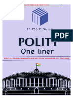 Polity One Liner IAS PCS PATHSHALA in English