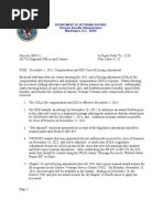 VA Fast Letter December 1, 2011, Compensation and DIC Cost of Living Adjustment