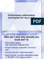 Performance Optimization Techniques For Java Code