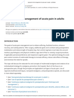 Approach To The Management of Acute Pain in Adults - UpToDate