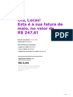 Olá, Lucas! Esta É A Sua Fatura de Maio, No Valor de R$ 247,61