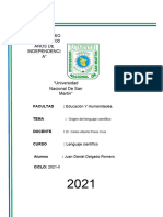 Tarea1. Origen Lenguaje Científico