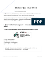 70 Perguntas Bíblicas - Quiz (Nível Difícil) - Bíblia