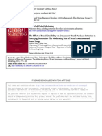 The Effect of Brand Credibility On Consumers Brand Purchase Intention in Emerging Economies - The Moderating Role of Brand Awareness and Brand Image