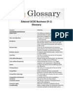 Edexcel GCSE Business 9 1 Glossary