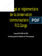 Cadre Légal Et Réglementation de La Conservation Communautaire en RDC