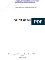 ARTICLE OSER LES Francophonismes