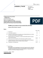 Medidas para Promover La Prevencion Eficaz Del Delito. Informe Del Secretario General