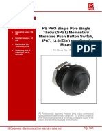 RS PRO Single Pole Single Throw (SPST) Momentary Miniature Push Button Switch, IP67, 13.6 (Dia.) MM, Panel Mount