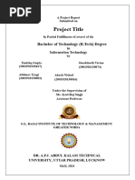 Department of IT Project Report Format