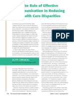 The Role of Effective Communication in Reducing Health Care Disparities