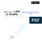 MH CET LAW (3 YEARS) Memory Based Paper 2017