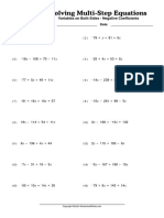 WorksheetWorks Solving MultiStep Equations 5