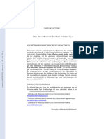 2011 - Note de Lecture - RDM31 - Methodes de Recherches en Didactiques