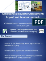 Assessment Agribusiness Incubators - 31 May 2011