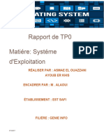 Rapport de TP0 Matiére: Systéme D'exploitation: Réaliser Par: Asmae El Ouazzani Ayoub Er Khis Encadrer Par: M - Alaoui