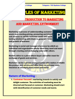 Principles of Marketing: Unit 1: Introduction To Marketing and Marketing Environment