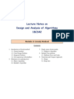 Lecture Notes On Design and Analysis of Algorithms 18CS42: Module-3: Greedy Method